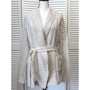 Gap Cable Knit Shawl Collar Long Cardigan